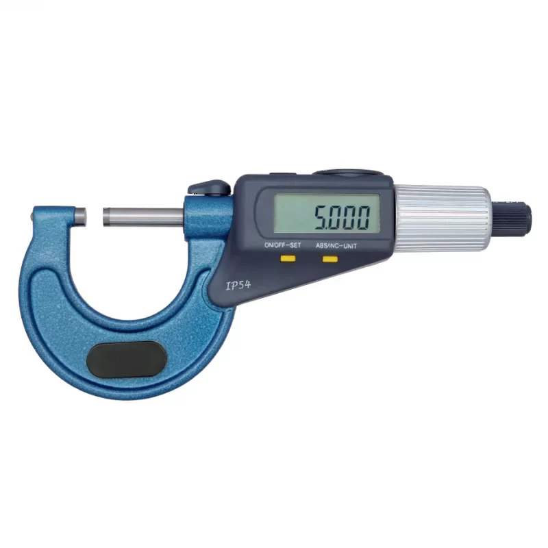 Dual Display Digital Outside Micrometer - Bi-Directional Screen, IP54 Protection, 0.001mm Precision with Carbide Faces